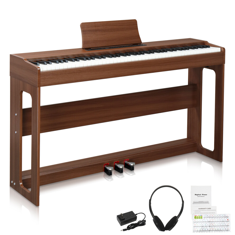 88 Keys Full Weighted Keyboards Digital Piano w/ Triple Pedals Headphone