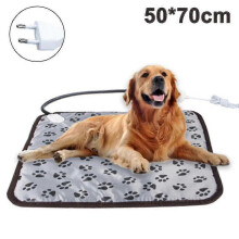 (EU Plug 50x70cm) Heating Mat Pet Heating Pad Waterproof Heat Mat Warmer Heated Heating Panel Constant Temperature Electric Blanket Anti-bite Line Temperature Sett