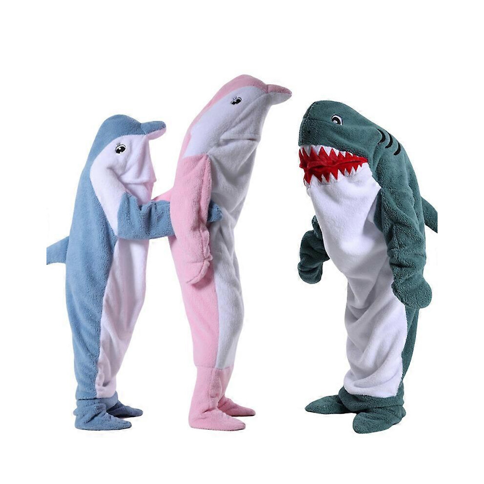 (Height 185-200cm, Green Whale) Marine Animal Hoodie Blanket Kids Shark Sofa Blanket, Adult Whale Sleeping Bag, Unisex Halloween Costume-image-OPC-PFVQYV7-NEW