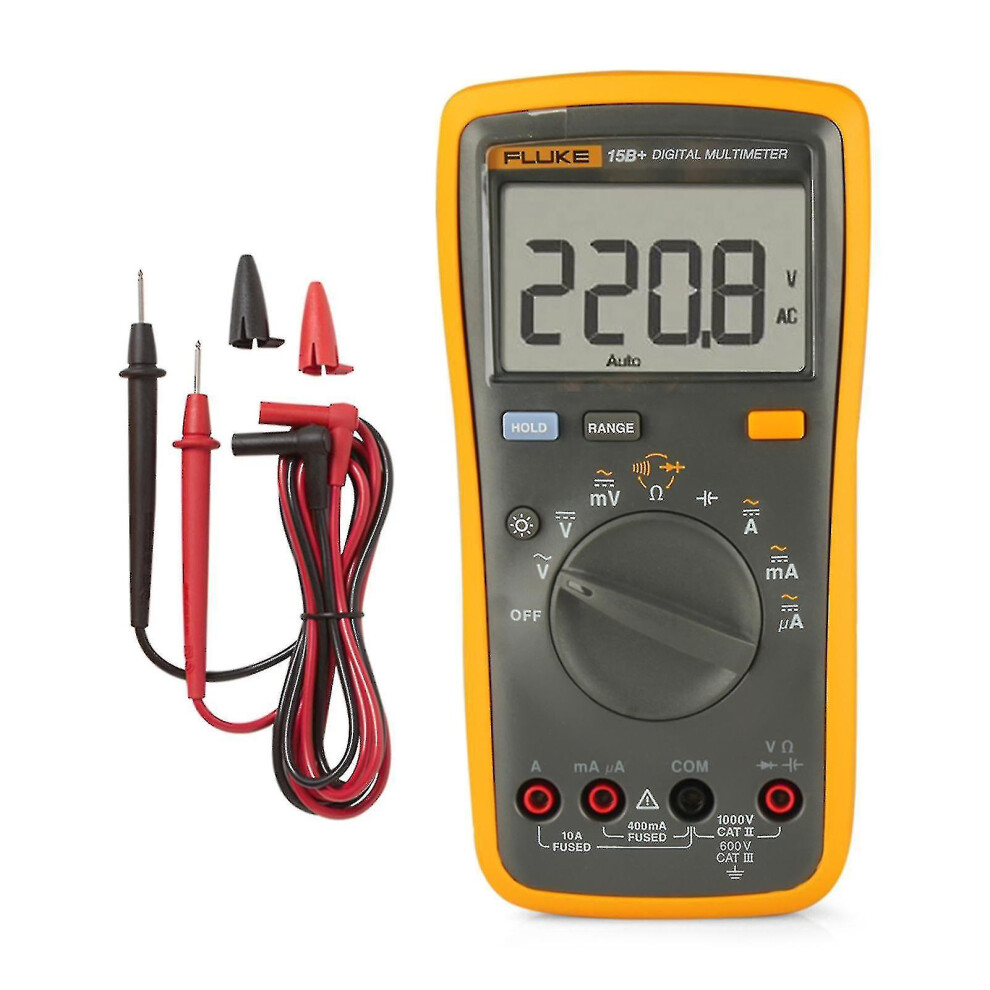Fluke F15b 4000 Counts Multimeter Portable Digital Multimeter Handheld Voltmeter Ammeter Voltage Meter Universal Meter Measuring Ac/Dc Voltage Resist 8107441160514