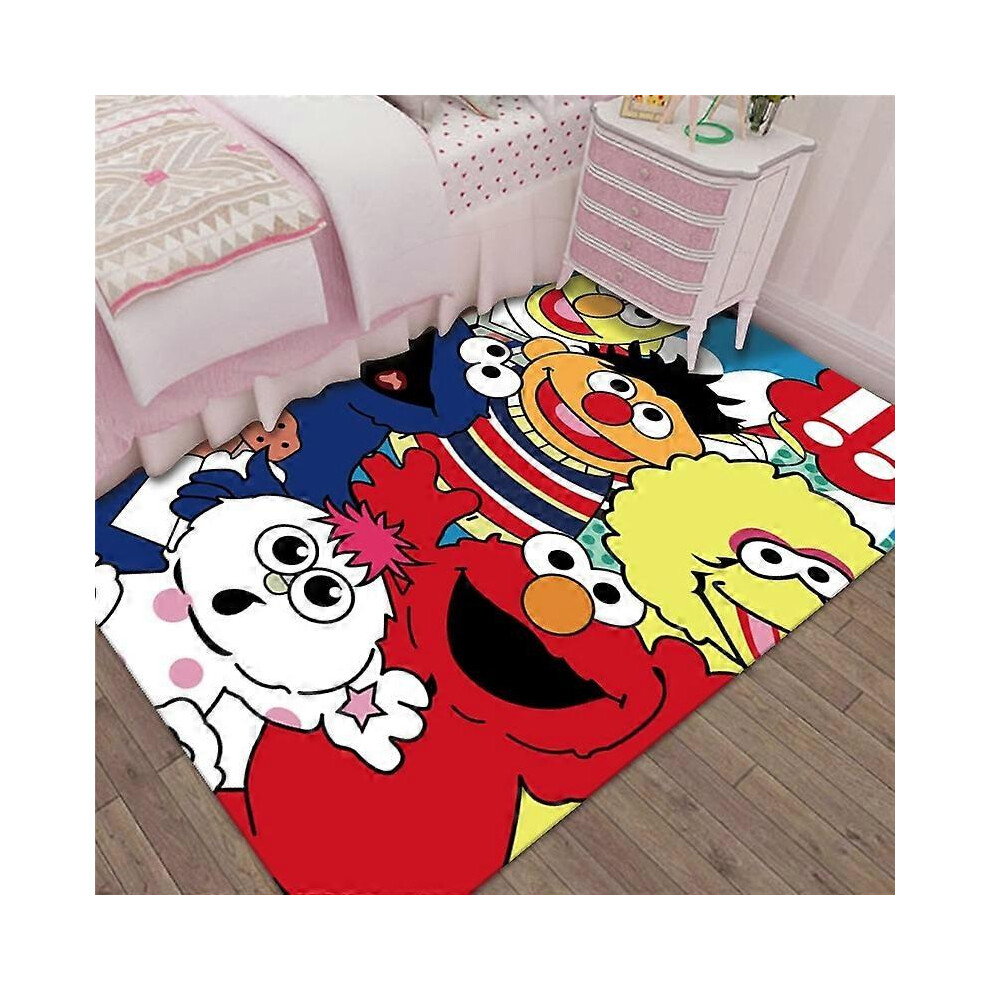 (120cm x 160cm, 3) Sesame Street Cute Carpet Decoration Living Room Bedroom Floor Mat Kitchen Mat Bedroom Mat Decoration Birthday Gift Anime Carpet-image-OPC-PFVQZKH-NEW