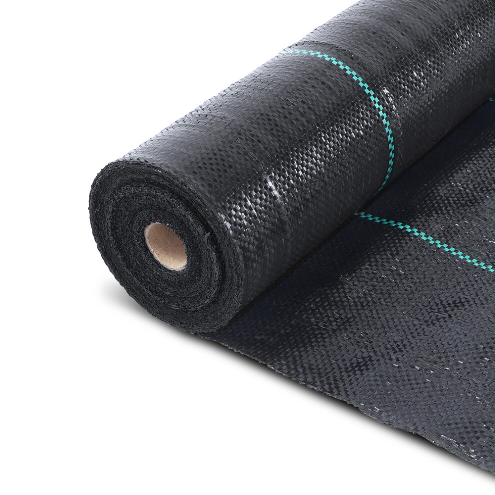 (1x50m with 100 pegs) VOUNOT 1x50m Weed Control Fabric, Heavy Duty Landscape Ground Cover Membrane, Black