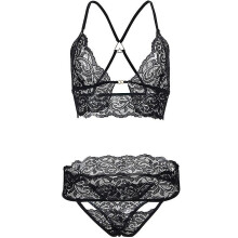 Women Sexy Lingerie Set Lace Underwear Bra Briefs Sleepwear Mesh See Through Nightwear