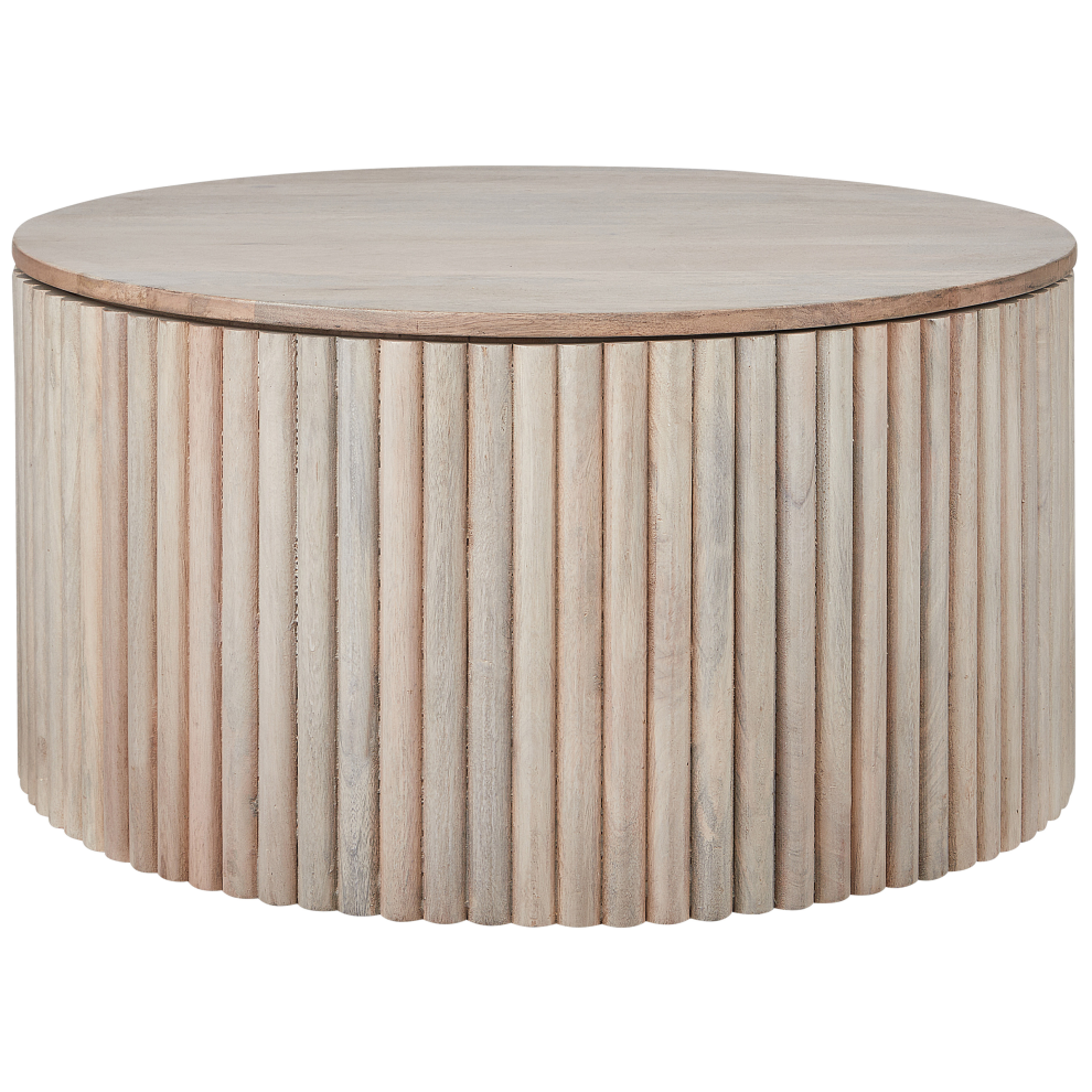 Coffee Table KIRKWOOD Mango Wood Light Brown with Storage