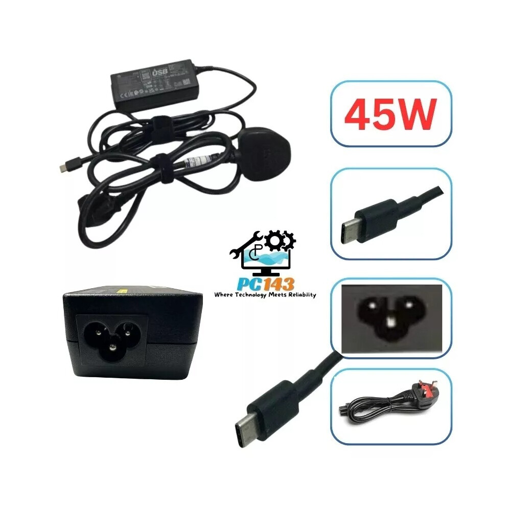 GENUINE HP TPN-LA19 LAPTOP CHARGER USB-C 45W L43407-001