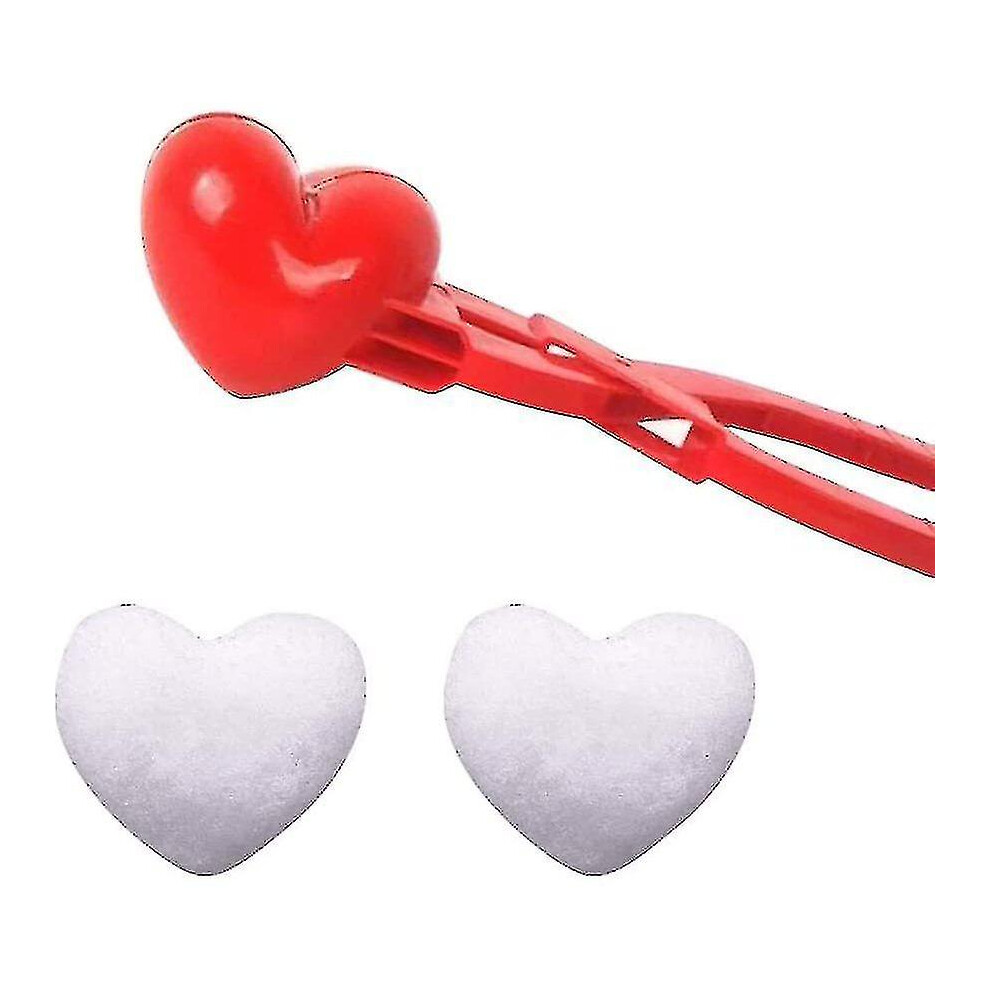 4 Pack Snowball Tongs, Winter Snowball Maker Toy, Snowball Press, Snowball Tongs Heart Shaped Snowballs, Perfect Outdoor Play Snow Toys for Kids