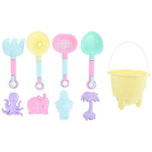 1 Set 9pcs Sand-excavating Tools Kids Funny Beach Sand Toys (random Color)