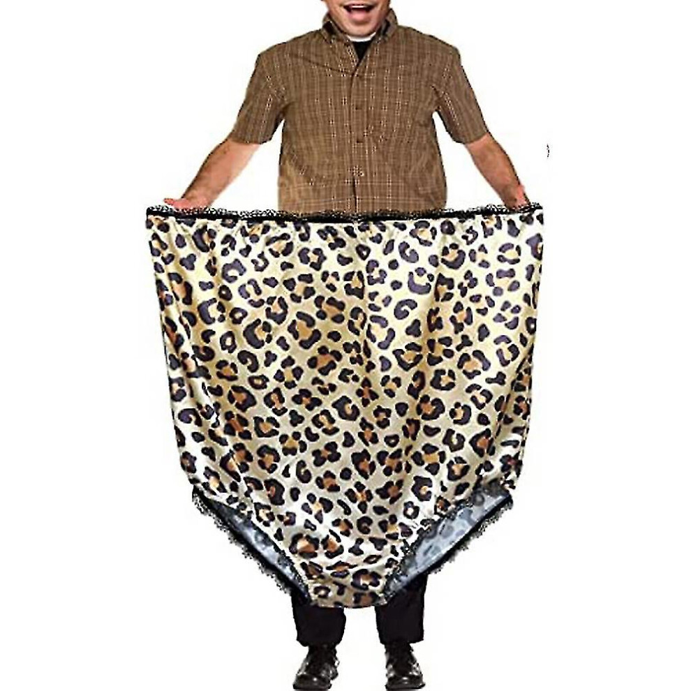 (Leopard) Womens Mens Super Big Undies Funny Joke Gag Gift Giant Oversized Novelty Underwear Panties Prank Xmas Gifts