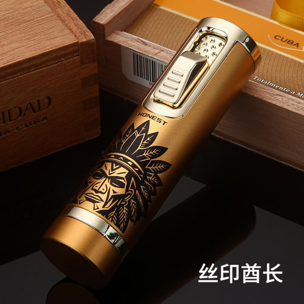 Yeuligo Blue (Chief Of A Tribe) New Cigar Multi-Functional Windproof Creative Gas Lighters Flame Moxibustion Igniter Cigarette Lighter Wholesale