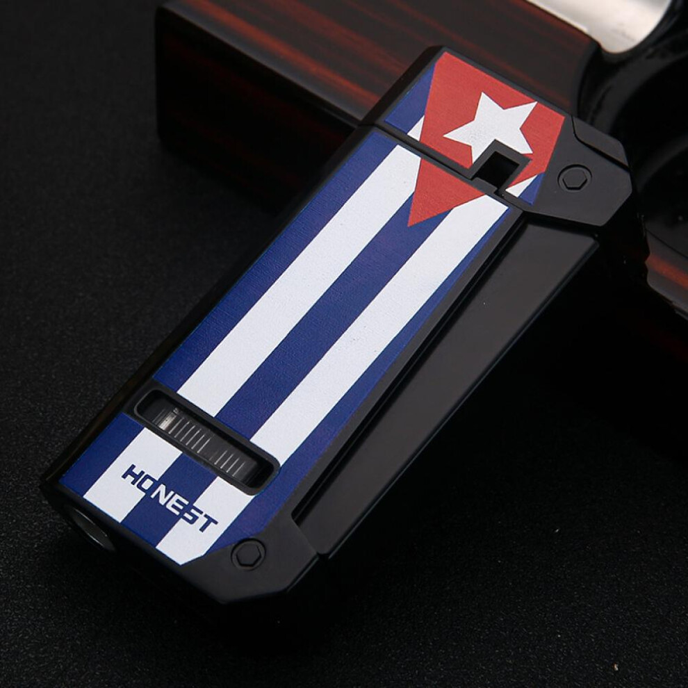 Yeuligo Blue/White/Red (, And Red) Windproof Gas Lighters Cigar Igniter Metal Ignition Essential Cigarette Lighter Business Gift Wholesale Personality