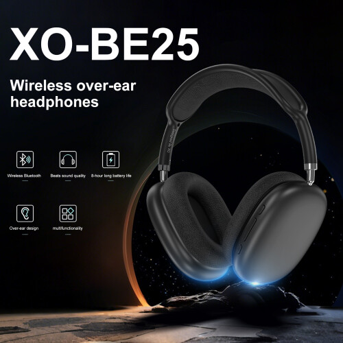 Over-Ear Wireless Bluetooth Headphones with Noise Cancelling Black 1