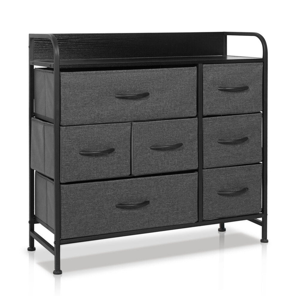 (Grey - 7 drawer) 5/7-Drawer Fabric Chest of Drawer Bedroom Dresser
