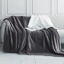 (Super King Sherpa Blanket Throw) Grey Blankets Sherpa Fleece Luxury Thick Reversible Fluffy Warm Soft Throw Blanket For Sofa Bed Travel Couch