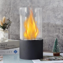(Black, Normal) 29cm High Tabletop Fire Bowl Tabletop Fireplace Fire Pit Clean-burning Bio Ethanol Ventless Fireplace For Indoor Outdoor(matte White) Xinda