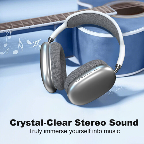 Over-Ear Wireless Bluetooth Headphones with Noise Cancelling Sliver 2