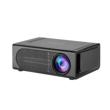 (Black) M200 portable mini projector, LED mobile wired 1080p projector, supports mobile phone screen mirroring