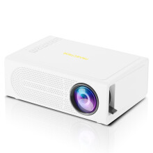 (White) M200 portable mini projector, LED mobile wired 1080p projector, supports mobile phone screen mirroring