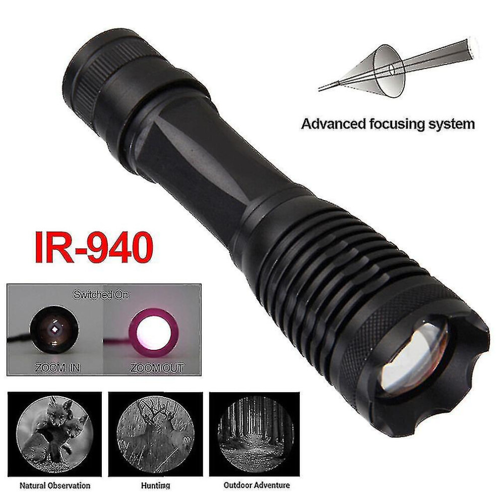 Infrared Flash 940Nm - Zoomable Illuminator With Convex Lens For Night Vision Hunting Light 8795862863604