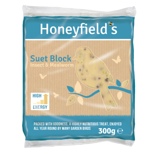 Honeyfield's Suet Block With Insect & Mealworm Highly Nutritious 300g