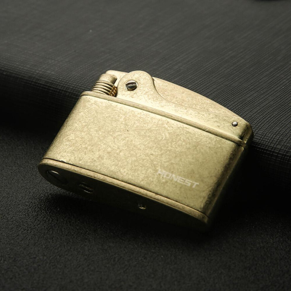 Yeuligo Bronze (Bronze) Kerosene Lighter Old-Fashioned Vintage Grinding Wheel Domestic Personalized Creative Small Open Flame Men's Smoking Set Gift