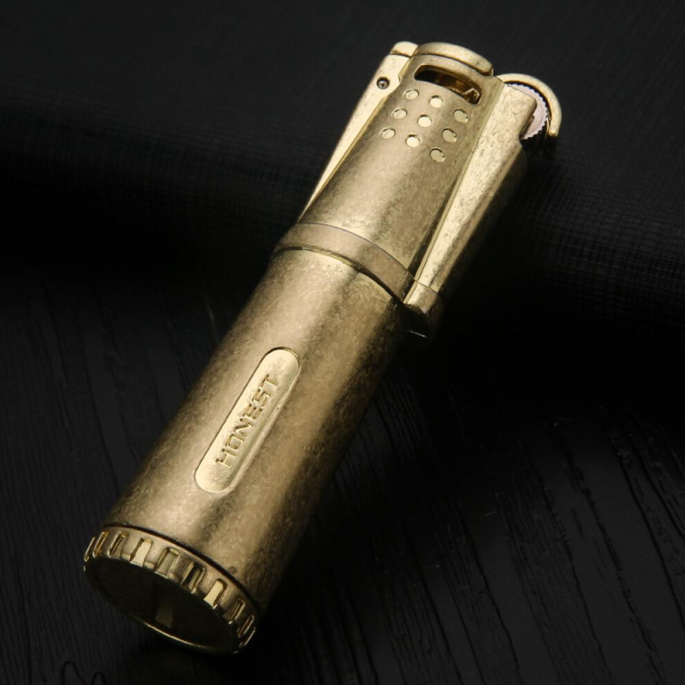 Yeuligo (Brass) Genuine Vintage Vintage Personality Open Flame Kerosene Lighter Nostalgic Grinding Wheel Metal Classic Cigarette Wholesale