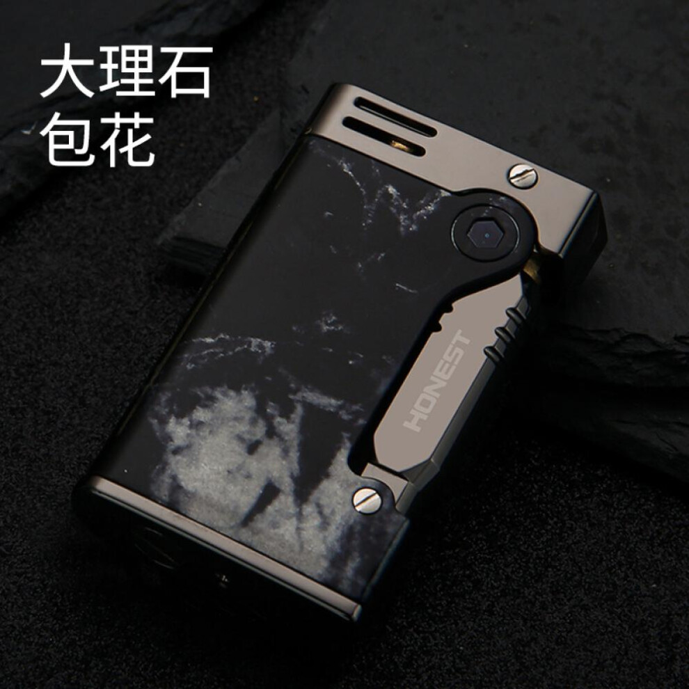 Yeuligo (Marble) 2024 New Retro Side Kerosene Wheel Lighter Durable Metal Cigarette Lighter Creative Fashion Men's Smoking Utensils