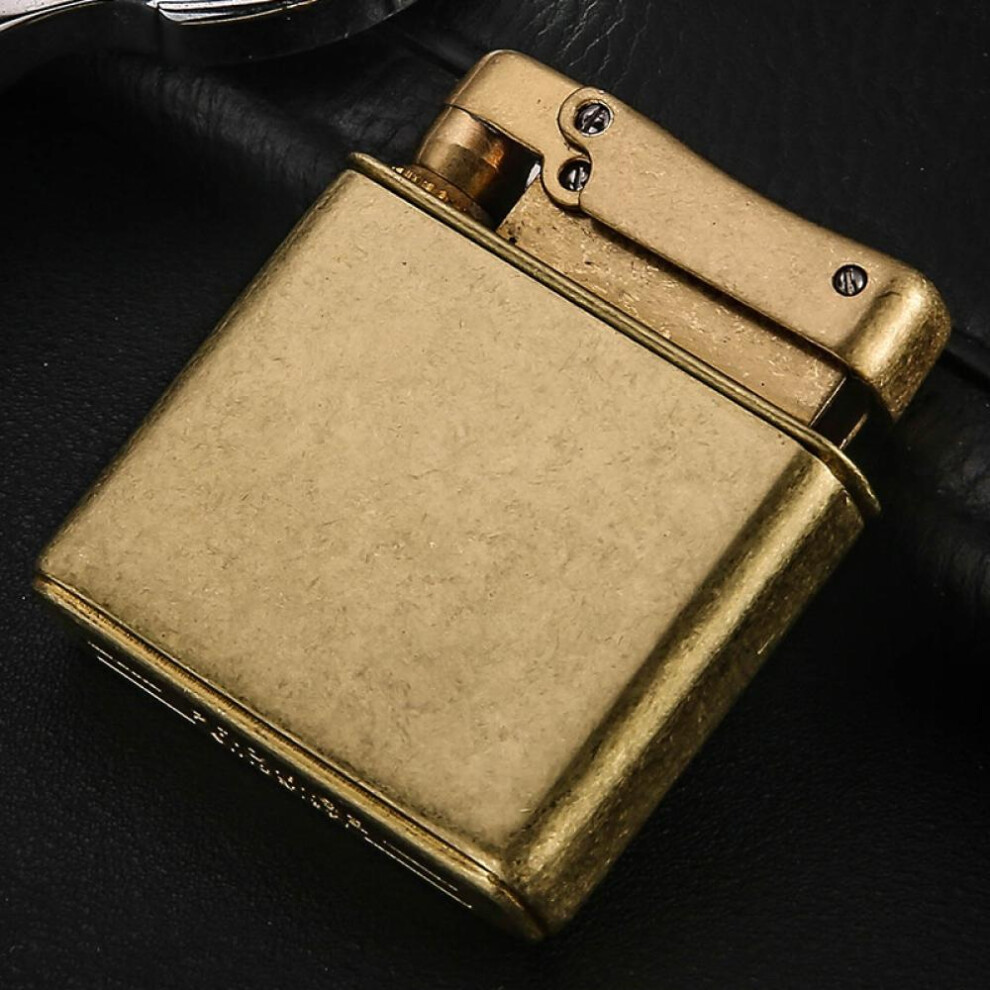 Yeuligo Bronze (45*40*10Mm, ) Vintage Classic Brass Kerosene Grinding Wheel Lighter Gift Smoking Set Hot Sale Wholesale
