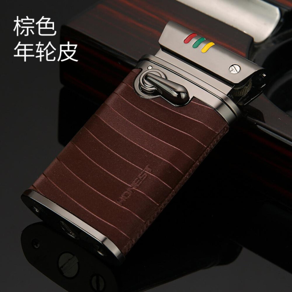 Yeuligo Brown (Brown) 2024 New Retro Side Kerosene Wheel Lighter Durable Metal Cigarette Lighter Creative Fashion Men's Smoking Utensils