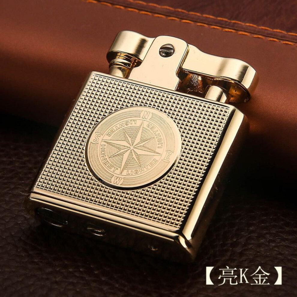 Yeuligo Gold (Brilliant K ) Genuine Cotton Kerosene Lighter Retro Nostalgic Creative Personality Flint Grinding Wheel Metal Lighter Wholesale