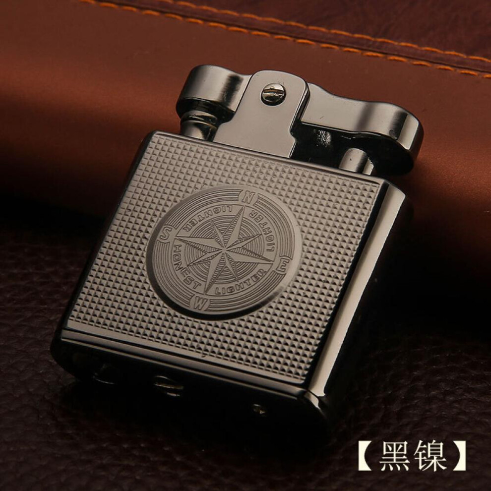 Yeuligo Black ( Nickel) Genuine Cotton Kerosene Lighter Retro Nostalgic Creative Personality Flint Grinding Wheel Metal Lighter Wholesale
