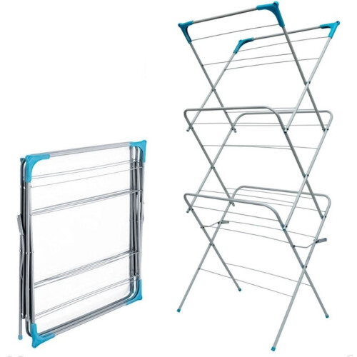 3 Tier Clothes Dryer Airer Foldable Laundry Rack Washing Line Drying Horse 14m