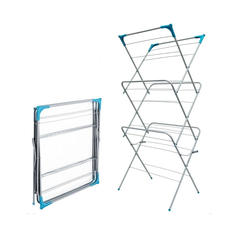 Denny Int Ltd 3 Tier Clothes Dryer Airer Foldable Laundry Rack Washing Line Drying Horse 14M