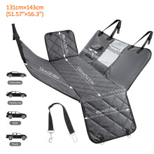 (Grey) Dog Car Seat Cover Hammock for Back Seat
