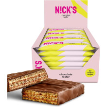 Nicks Chocolate Wafer Bars, Low Carb Biscuits Candy Snack Bar, 165 Calories, No Added Sugar Gluten Free Sweets (Multipack 24x35g)