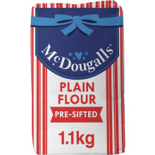 McDougalls Pre-Sifted Plain Flour, 1.1 kg Bag (Pack of 10)