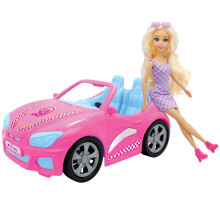 Car & Doll, Convertible with Fashion Doll, Sunglasses, 2-Seater Coupe for Play