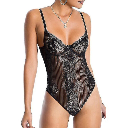 (S, red) Backless Women's Lace Bodysuit 1
