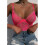 (S, rose Red) Backless Women's Lace Bodysuit 1