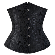 (M, 9427 black) Women Gothic Sexy Satin Underbust Corset Bustier Waist Cincher Slimming Body Shaper Corselete Lingerie Plus Size Party Clubwear