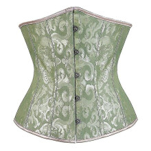 (Xl, 9427 green) Women Gothic Sexy Satin Underbust Corset Bustier Waist Cincher Slimming Body Shaper Corselete Lingerie Plus Size Party Clubwear