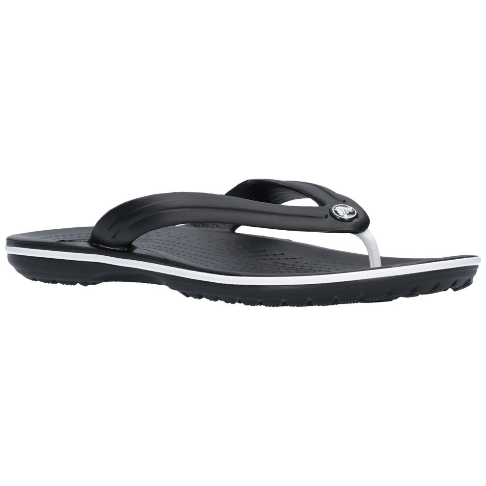 Crocs (Black, 11 (Adults')) Crocband Flip Croslite Rubber Black Slippers