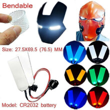 (Emerald Green) 27.5x69.5(76.5)mm Flexible Bendable Diy Led Light Eyes Kits For Halloween Helmet Mask Eye Light Cosplay Accessories Cr2032 Input