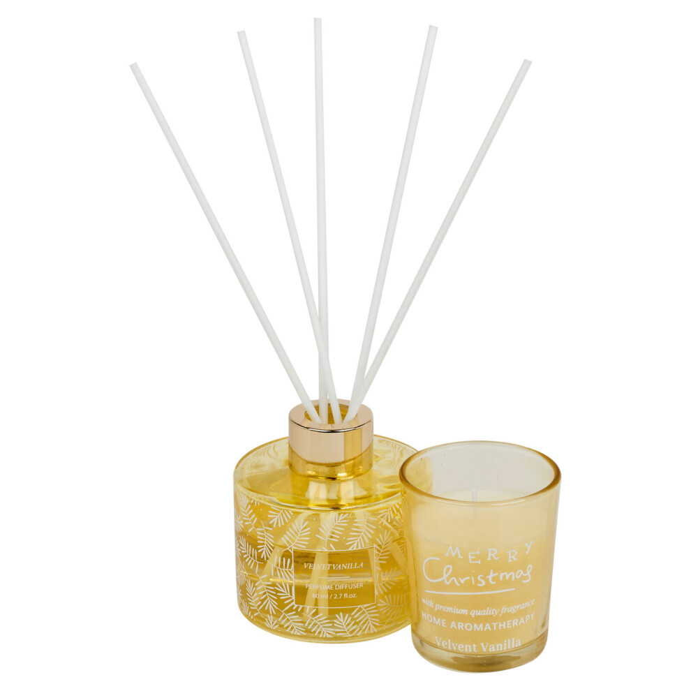 Urbn Living (Velvet Vanilla) 80Ml Reed Diffuser Christmas Tree Box Gift Home Aromatherapy Home Fragrance Set