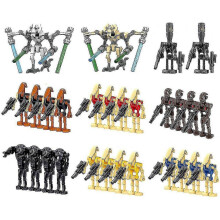 28 Pieces Pack Battle Soldiers Action Figures, Generals And Droids with Weapons, Building Blocks Assembly Toy Kids Gift