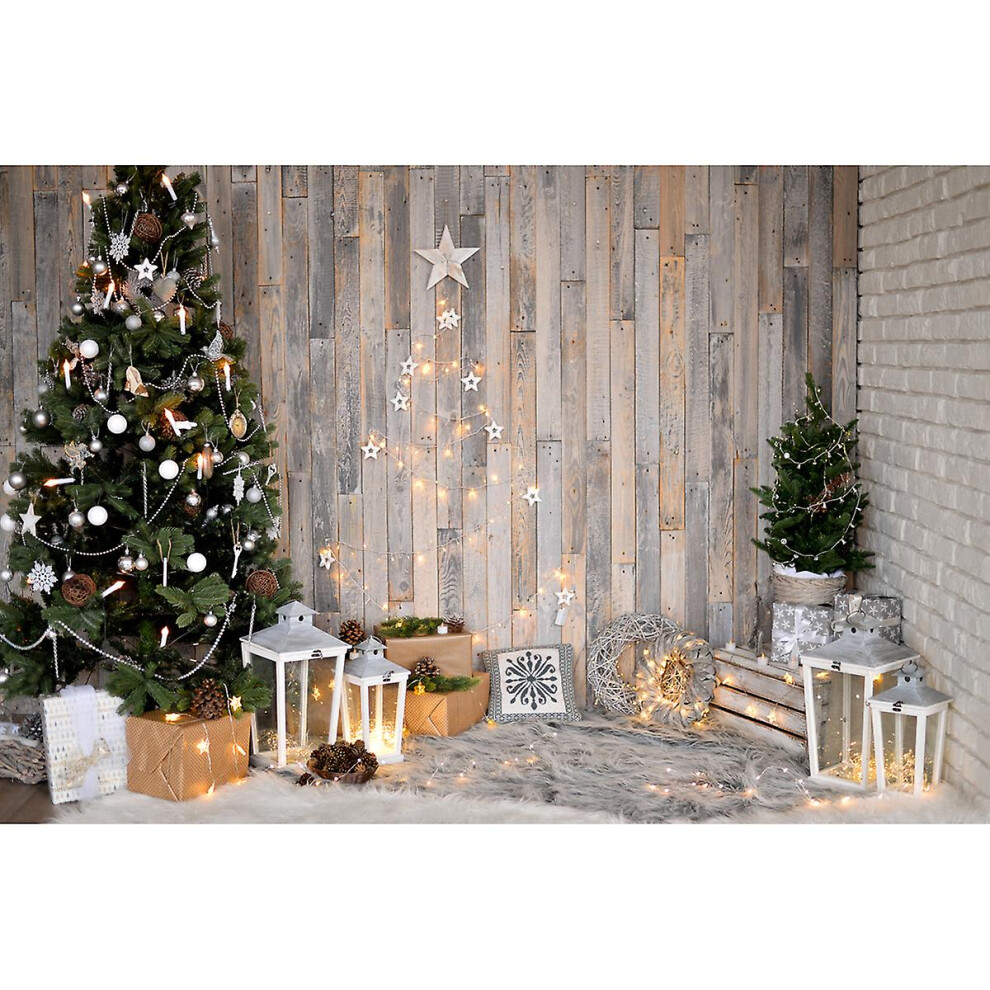 Christmas Tree Photography Backdrop Xmas Photo Studio 3D Background Wall Props 5X3ft (1831) 8795862874433
