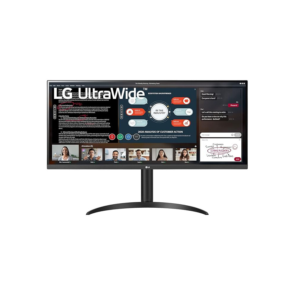 LG UltraWide Monitor 34WP550-B, 34 inch, 60Hz, 5ms,2560 x 1080, IPS Display, AMD FreeSync, 3-side Virtually Borderless Design, HDMI