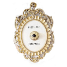 Does Not Ring Champagne Theme Bell Doorbell Home Hotel 5.5 Inches Wide Luxury Painted Metallic Gold Ornamental Plaque