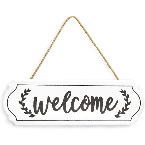 Wooden Welcome Sign for Rustic Farmhouse Decorations, Wall Hanging ...
