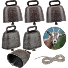 6 Piece Cow Bell, Sheep Cow Bells Pasture Bells, Copper Bells Cattle Bronze Bell, for Anti-theft Goat Animal Farm Accessories