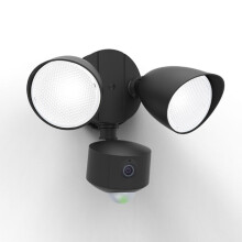 Lutec Draco 19W Outdoor Twin Floodlights with 1080p WiFi Camera, PIR Motion Sensor, App Control, IP44, Black - Vivo-7622217012
